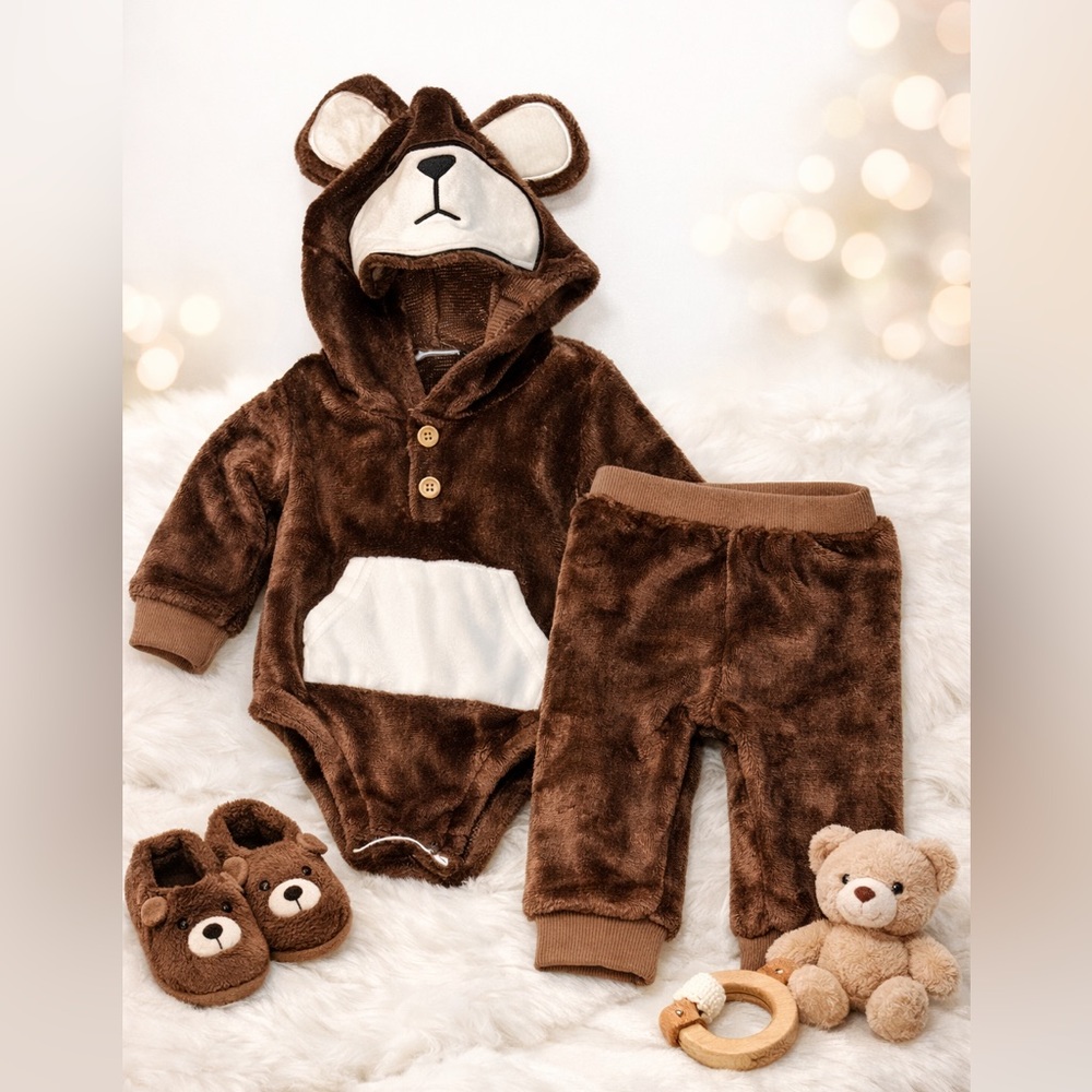 PatPat Brown and White Kids Outfit